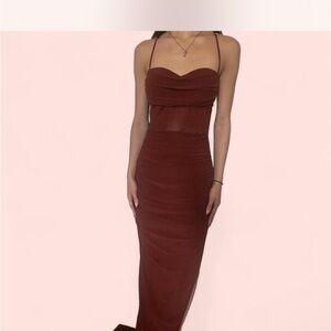 Elegant Brown Maxi Dress